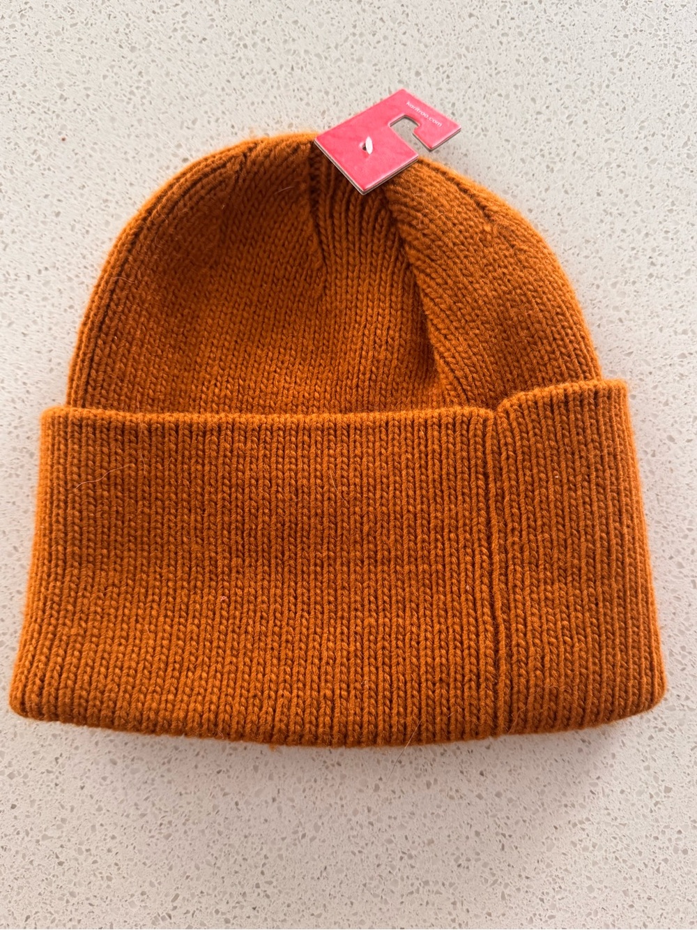 Kari Adult Orange Knit Beanie - Picture 2 of 3